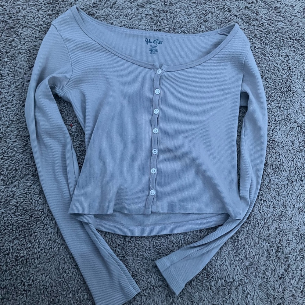 Light brown brandy Melville Button-Up Women Top